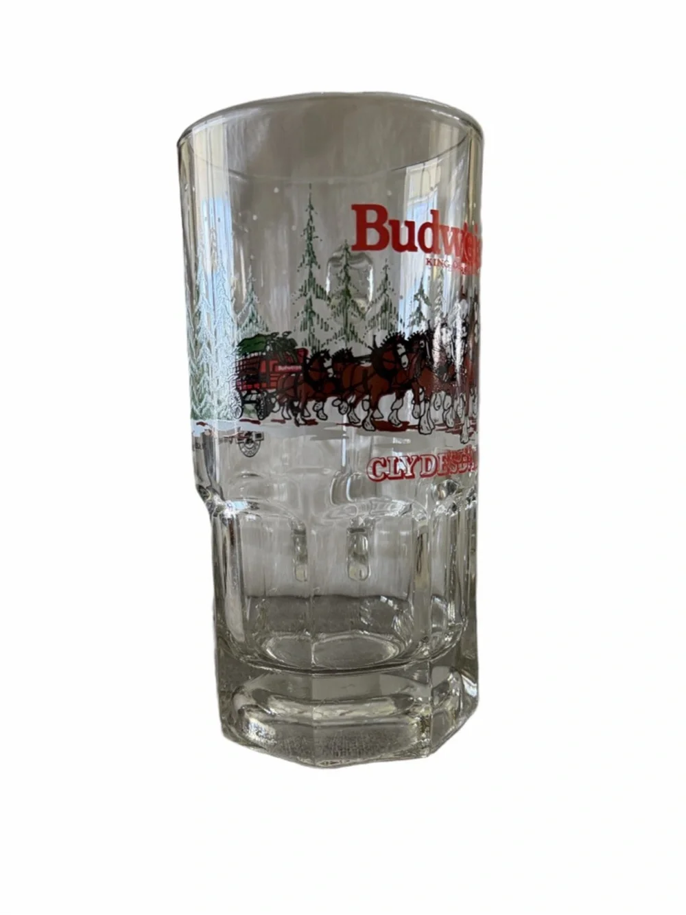 Vintage Budweiser Clydesdales Beer Stein Glass Mug – Heavy Barware